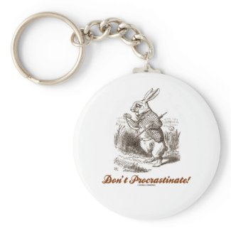Don't Procrastinate! White Rabbit Watch Wonderland Key Chains