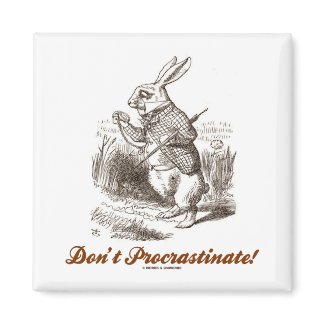 Don't Procrastinate! White Rabbit Watch Wonderland magnet