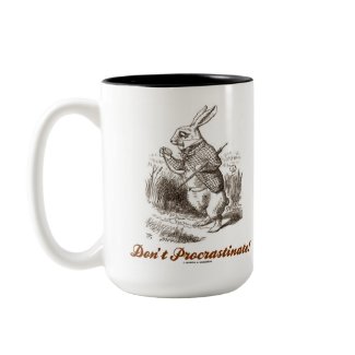Don't Procrastinate! White Rabbit Watch Wonderland mug