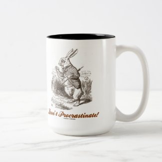 Don't Procrastinate! White Rabbit Watch Wonderland Coffee Mugs