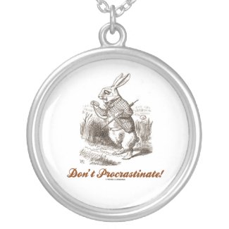 Don't Procrastinate! White Rabbit Watch Wonderland necklace