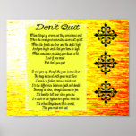 Don't Quit poem Posters
