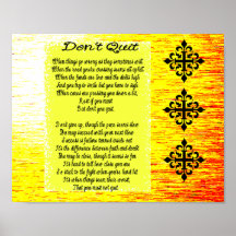 Don't Quit poem Posters