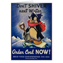 Don't Shiver Next Winter Vintage WW2 cards