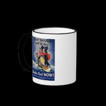 Don't Shiver Next Winter Vintage WW2 mugs