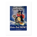 Don't Shiver Next Winter Vintage WW2 Post Cards