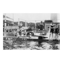 Don't SPIT in Pool Boys Swimming Diving 1920's posters
