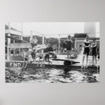 Don't SPIT in Pool Boys Swimming Diving 1920's Poster