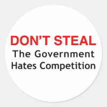 Don't Steal Round Stickers