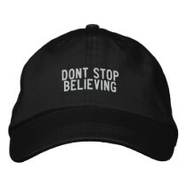 dont stop believing embroidered hats
