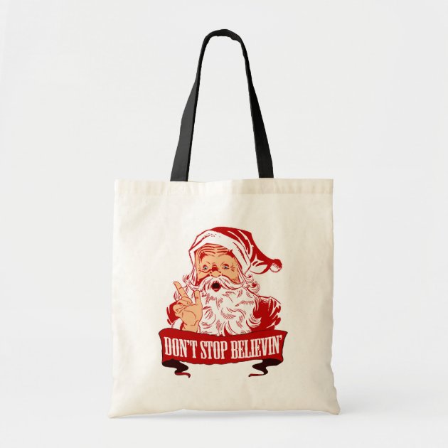 Dont Stop Believing in Santa Budget Tote Bag-0