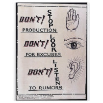 Dont' Stop Production, Don't Stop For Excuses, Don flyers by ww2posters Dont' Stop Production, Don't Stop For Excuses, Don flyers