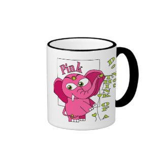 Don't think of a pink elephant. ringer mug