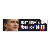 Don't Throw a Fit - Vote for Mitt Bumper Sticker