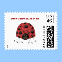 Don't Throw Trash on Me ladybug postage