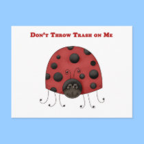 Don't Throw Trash on Me ladybug postcards
