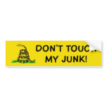 DON'T TOUCH MY JUNK GADSDEN FLAG BUMPER STICKERS