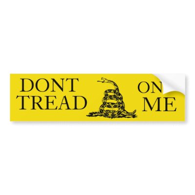 DONT TREAD ON ME bumper sticker by boomhauer