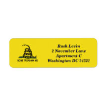 Dont Tread On Me Custom Return Address Label