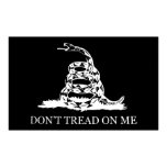 Don't Tread On Me Flag -- Black and White Posters