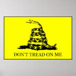 Don't Tread On Me Flag -- Black Border posters