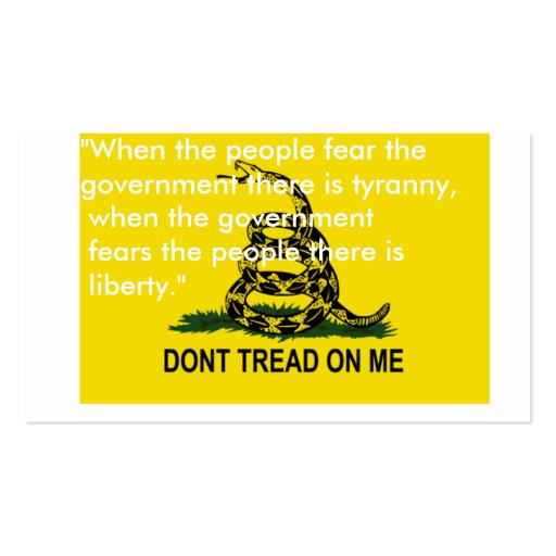 Dont tread on me flag cards business cards (front side)