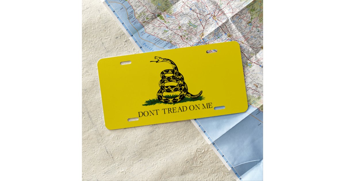 Don't Tread on Me Gadsden American Flag License Plate Zazzle