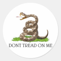 Dont Tread On Me Gadsden American Revolution Flag Round Sticker