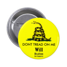 DONT TREAD ON ME, Gadsden Rattler, Will Bratton Pin