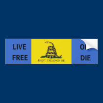 Dont tread on me, LIVE, FREE, OR, DIE bumper stickers