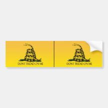 Don't Tread on Me, Yellow Gadsden Flag Ensign Bumper Sticker