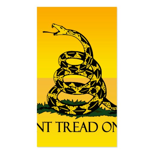 Don't Tread on Me, Yellow Gadsden Flag Ensign Business Card Template (back side)