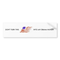 DON'T TURN THIS INTO AN OBAMA NATION bumper stickers