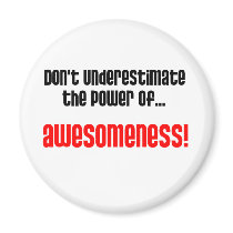 Don't Underestimate The Power Of Awesomeness Fridge Magnet