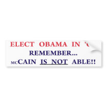 Dont vote for McCain bumper stickers