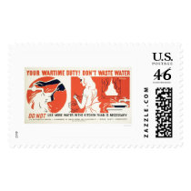 Don't Waste Water Kitchen WPA Stamps