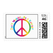 Don't Worry...Be a Hippie postage