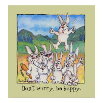 Don't worry, be hoppy. Custom Poster Print by zooogle Don't worry, be hoppy. Custom Poster Print