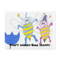 Don't worry-Bee Happy postcards