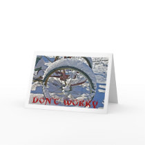 Don't Worry Christmas Card with Bike