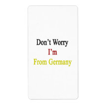 Don't Worry I'm From Germany Personalized Shipping Label