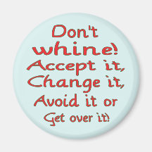 DontWhine_red_round Refrigerator Magnet