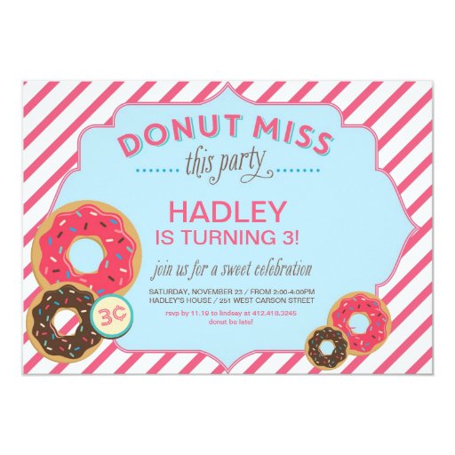 Donut Birthday Invitation | Zazzle