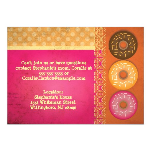 Donut Breakfast Birthday Party Invitations