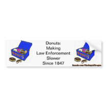 Donut/Cop History Bumper Sticker
