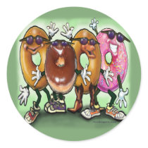 Donut Party Round Sticker