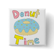 Donut Time Pinback Button