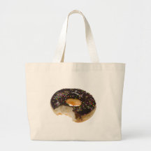 Donut with a bite off tote bag