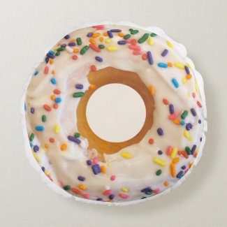 Donut With Sprinkles Round Pillow