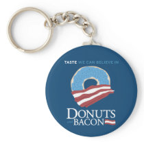 Donuts and Bacon: Taste we can Believe in - blue Key Chain